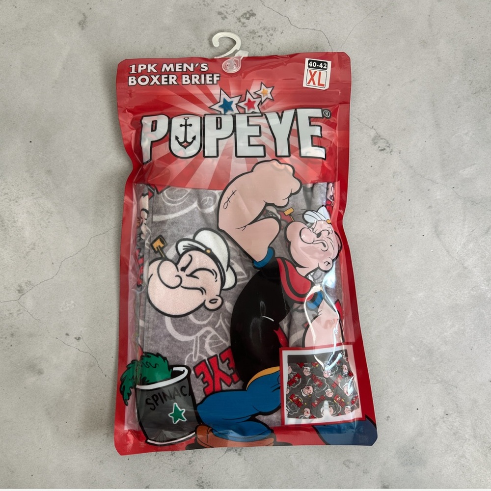 Popeye Men’s Boxer Briefs XL 40-42 Novelty Cartoon‎ Underwear NWT
